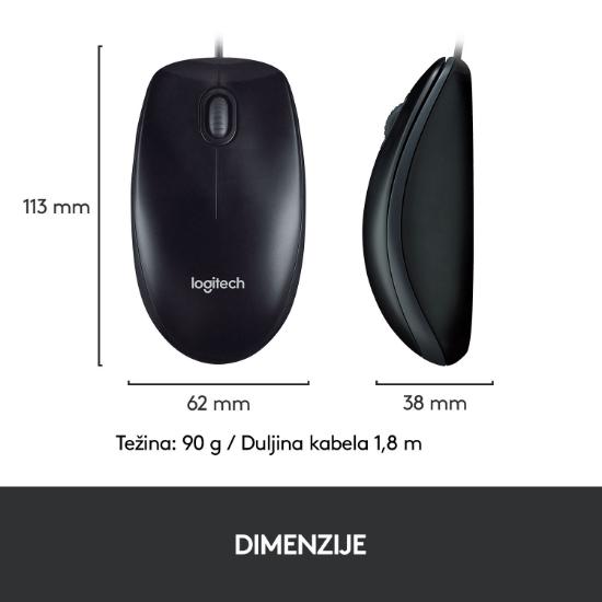 Tipkovnica + miška LOGITECH MK120 Desktop, črna, USB