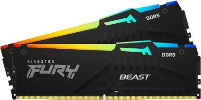 RAM pomnilnik PC-51200, 64GB, KINGSTON Fury Beast RGB KF564C32BBAK2-64, XMP, DDR5 6400MHz, kit 2x32GB
