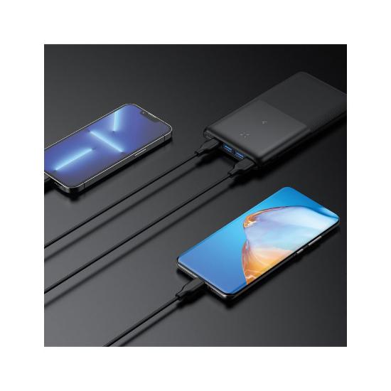 Mobilni USB punjač KSIX BXBA20000PU, 20000 mAh, 22.5W, 3x USB-A, USB-C, crni