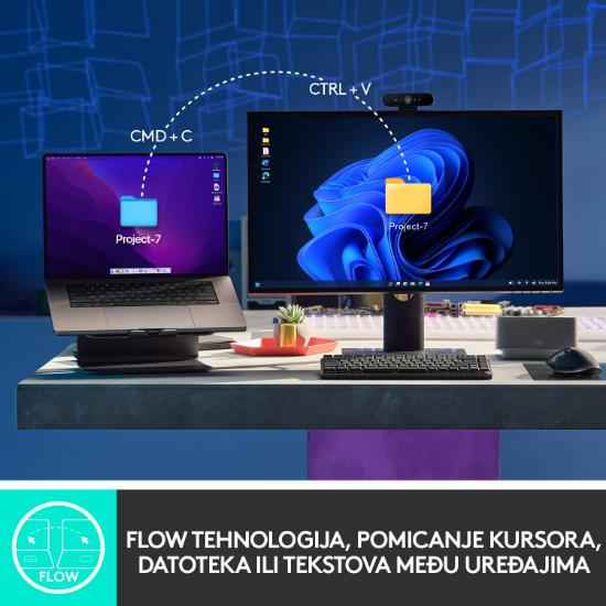 Miška LOGITECH MX Master 3S Performance, laserski, bežični, BT, Unifying receiver USB, beli