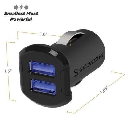 Auto punjač SCOSCHE ReVolt Dual, 2xUSB 12W, malih dimenzija