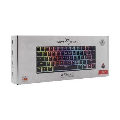 Tipkovnica WHITE SHARK GK-2202 Ashiko, RGB, crveni switch, mehanička, UK/HR, črna, USB