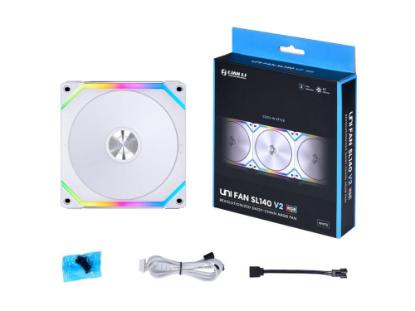Ventilator LIAN LI Uni Fan SL140 V2 RGB PWM, 140mm, beli