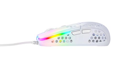 Miška XTRFY MZ1 - ZY'S Rail RGB, optički, 16000dpi, beli, USB
