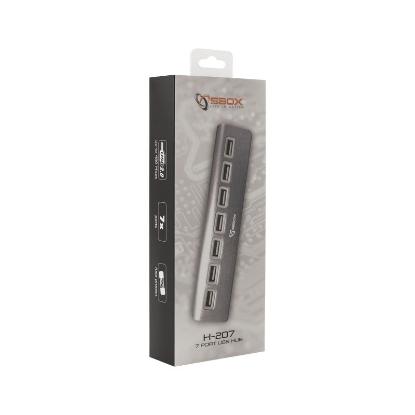 USB HUB SBOX H-207, 7-portni USB 2.0, bijeli