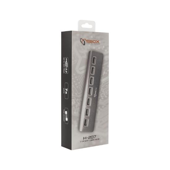 USB HUB SBOX H-207, 7-portni USB 2.0, bijeli