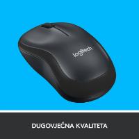 Miška LOGITECH M220 Silent, optički, bežični, črni, USB