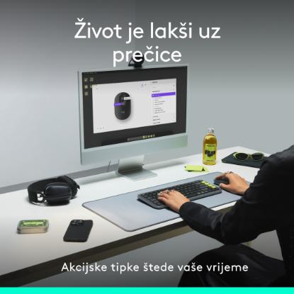 Miška LOGITECH POP, optički, bežični, USB, BT, 1000dpi, sivi