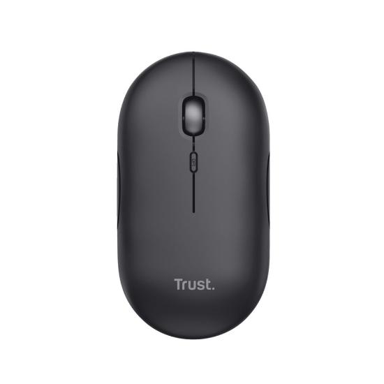 Miška TRUST Puck, optički, bežični, BT, 1600dpi, črni