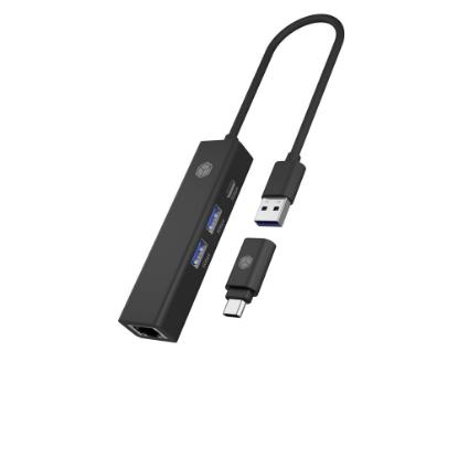 USB HUB ICY BOX IB-HUB1439-LAN, USB-A/C na 2x USB-A, USB-C, G-LAN