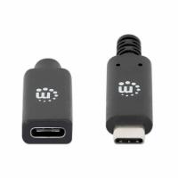 Kabel MANHATTAN, USB 3.2 Gen2, USB-C (M) na USB-C (Ž), 100W, 1.2 DP Alt Mode, produžni, 0.5m