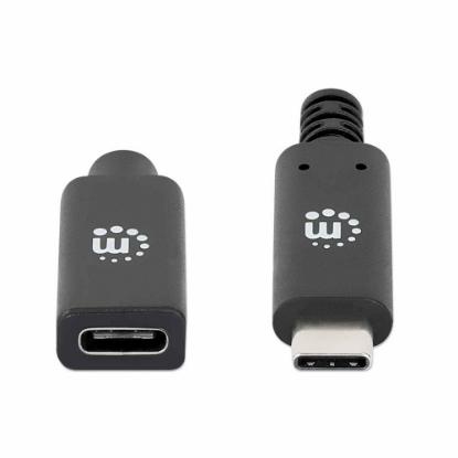 Kabel MANHATTAN, USB 3.2 Gen2, USB-C (M) na USB-C (Ž), 100W, 1.2 DP Alt Mode, produžni, 0.5m
