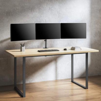 Stalak za monitor MANHATTAN 461658, za tri monitora, stolni, 13" do 27", crni