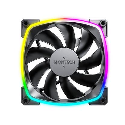 Ventilator MONTECH AX120 PWM, 120mm, 1600 okr/min, RGB, črni