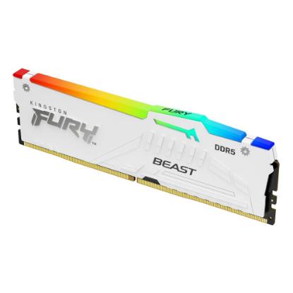 RAM pomnilnik PC-54400, 32GB, KINGSTON Fury Beast White RGB KF568C34BWEAK2-32, EXPO, DDR5 6800MHz, kit 2x16GB