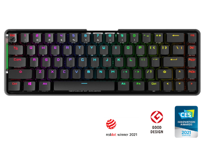 Tipkovnica ASUS ROG Falchion, RGB, mehanička, UK Layout, brezžična, črna, USB