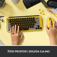 Tipkovnica LOGITECH POP Keys, mehanička, brezžična, US Layout, USB, žuto/črna