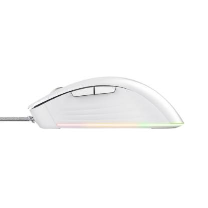 Miška TRUST GXT 924W Ybar+, RGB, optički, 25600dpi, beli
