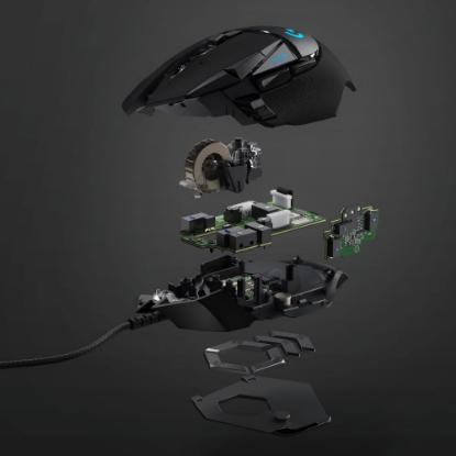 Miška LOGITECH Gaming G502 Hero RGB, optički, 25600dpi, črni, USB