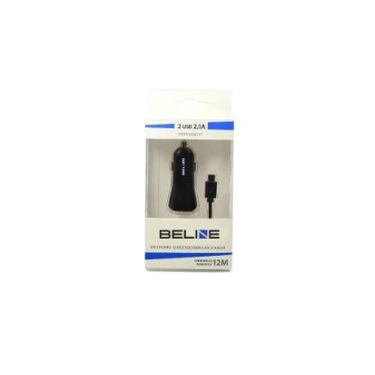 Auto punjač BELINE, 2xUSB-A + kabel USB-C, crni