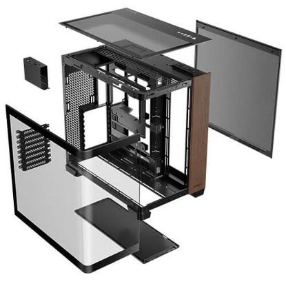 Ohišje ANTEC C8 Curved Wood, Full Tower, E-ATX, črno, bez napajalnika