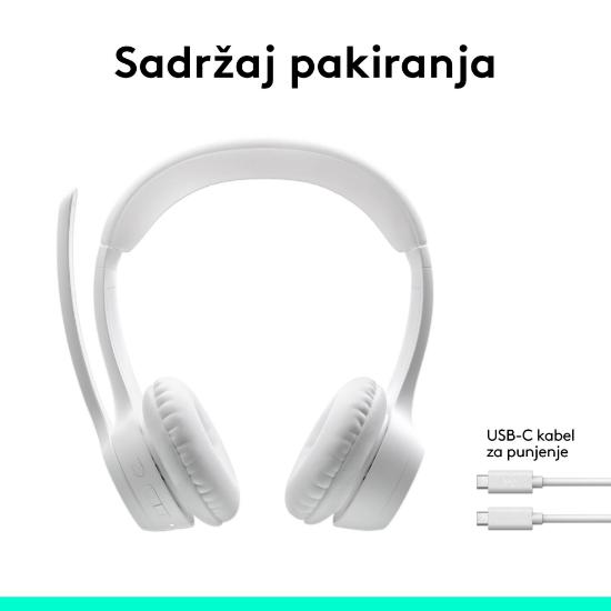 Slušalice LOGITECH Zone 300, bežične, BT, bijele