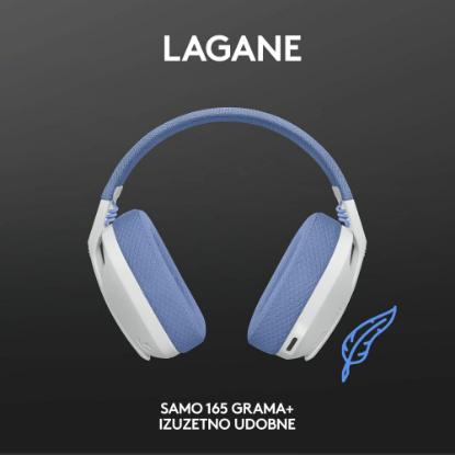Slušalice LOGITECH Gaming G435 Lightspeed, USB-C, bežične, BT, lila-bijele