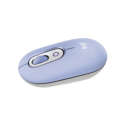 Miška LOGITECH POP, optički, bežični, USB, BT, 1000dpi, lila-beli