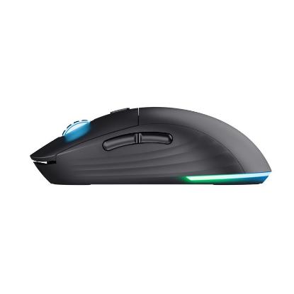 Miška TRUST GXT 927 Redex+, RGB, optički, bežični, 25600dpi, črni