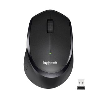 Miška LOGITECH M330 Silent Plus, optički, 1000dpi, bežični, črni, USB