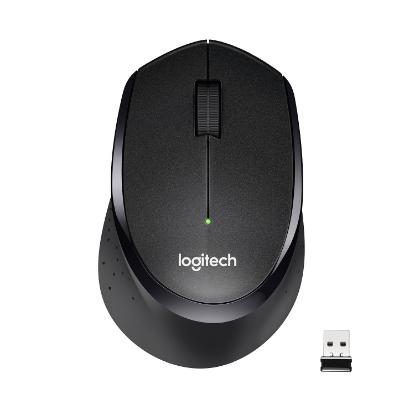 Miška LOGITECH M330 Silent Plus, optički, 1000dpi, bežični, črni, USB