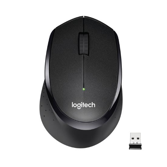 Miška LOGITECH M330 Silent Plus, optički, 1000dpi, bežični, črni, USB