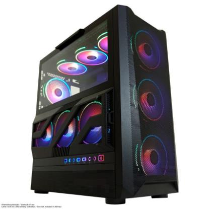 Ohišje LC POWER 900B Lumaxx Gloom ARGB, MIDI, ATX, črno, 7 ventilatora, bez napajalnika