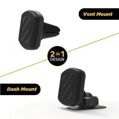 Držač za smartphone SCOSCHE MagicMount 2-u-1, univerzalni magnetni nosač za auto, ventilacija/ploča