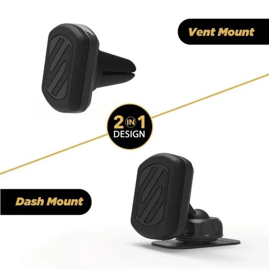 Držač za smartphone SCOSCHE MagicMount 2-u-1, univerzalni magnetni nosač za auto, ventilacija/ploča