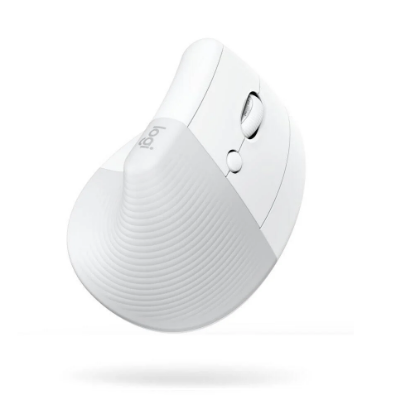 Miška LOGITECH Lift, optički, ergonomski, bežični, USB, beli