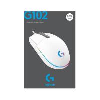 Miška LOGITECH Gaming G102 Lightsync, optički, 8000dpi, beli, USB