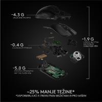 Miška LOGITECH Pro X Superlight, bežični, optički, 25600dpi, črni, USB