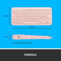 Tipkovnica LOGITECH K380, BT, kompaktna, za Mac, roza