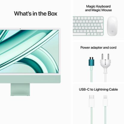 Računalo AiO APPLE iMac mqrp3cr/a / 24" 4,5K Retina, 10-Core M3, 8GB, 512GB SSD, 10-Core Apple GPU, WiFi, tipkovnica, miš, macOS, zeleno