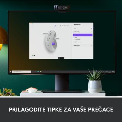 Miška LOGITECH M650 L, za ljevake, bežični, optički, 4000dpi, USB, BT, beli