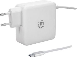 Kućni punjač MANHATTAN, 60W, USB-C kabel PD 3.0, USB-A, bijeli