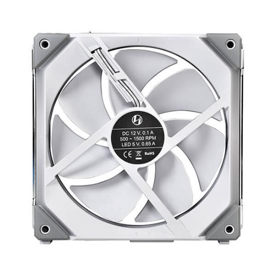 Ventilator LIAN LI Uni SL140 RGB, 140mm PWM, beli, 2 komada
