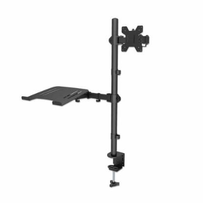 Stalak za monitor i laptop MANHATTAN 462136, stolni, 13" do 32", za monitor+laptop, crni