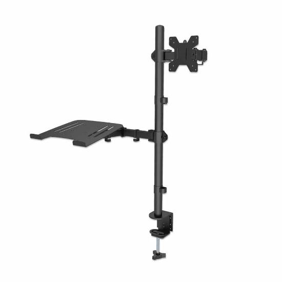 Stalak za monitor i laptop MANHATTAN 462136, stolni, 13" do 32", za monitor+laptop, crni