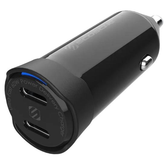 Auto punjač SCOSCHE PowerVolt PD60, dual port 60W USB-C, PPS