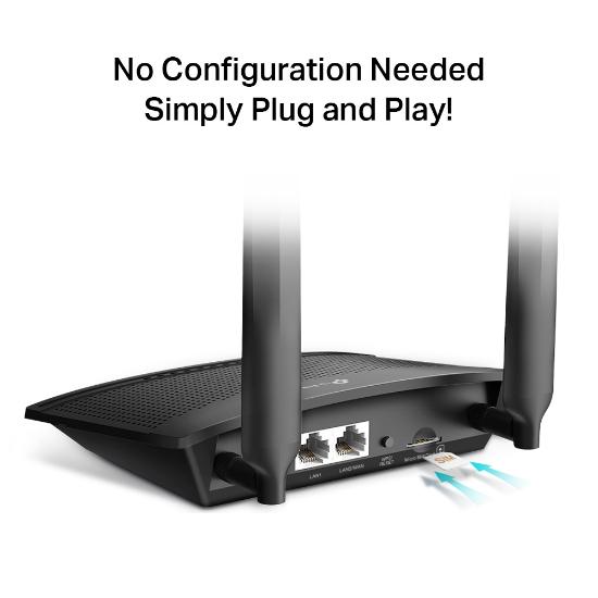 Router TP-LINK TL-MR100, 2-port switch 10/100, bežični 4G LTE router, 2x odvojiva antena
