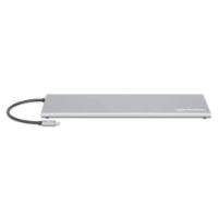 Docking station MANHATTAN, USB-C (M) na HDMI, Mini DP, VGA, 3xUSB-A, USB-C, Gigabit RJ45, SD/MicroSD čitač, 3.5mm audio, PD 100W, srebrni