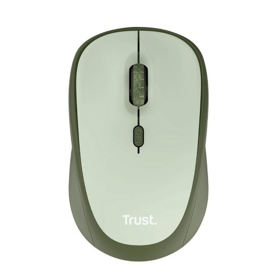 Miška TRUST Yvi+ Silent Wireless Mouse Eco, optički, bežični, 1600dpi, zeleni