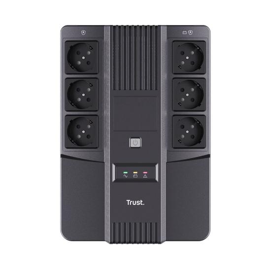 UPS TRUST Maxxon, 800VA, 360W, 6 šuko, crni